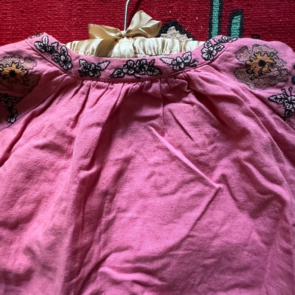 Adorable Vintage Pink Embroidered Floral Balloon Sleeve top/ jacket, size small - Picture 9 of 10